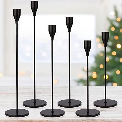 DEVI Candlestick Holders 3pcs, Black Taper Candle Holders for Candlesticks, Modern Farmhouse Fall... | Amazon (US)