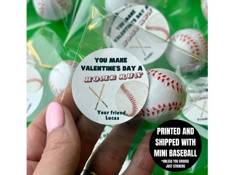 Baseball Valentine Squishy Class Favors With Personalized Stickers Classroom Gift non-sugar Ready... | Etsy (US)