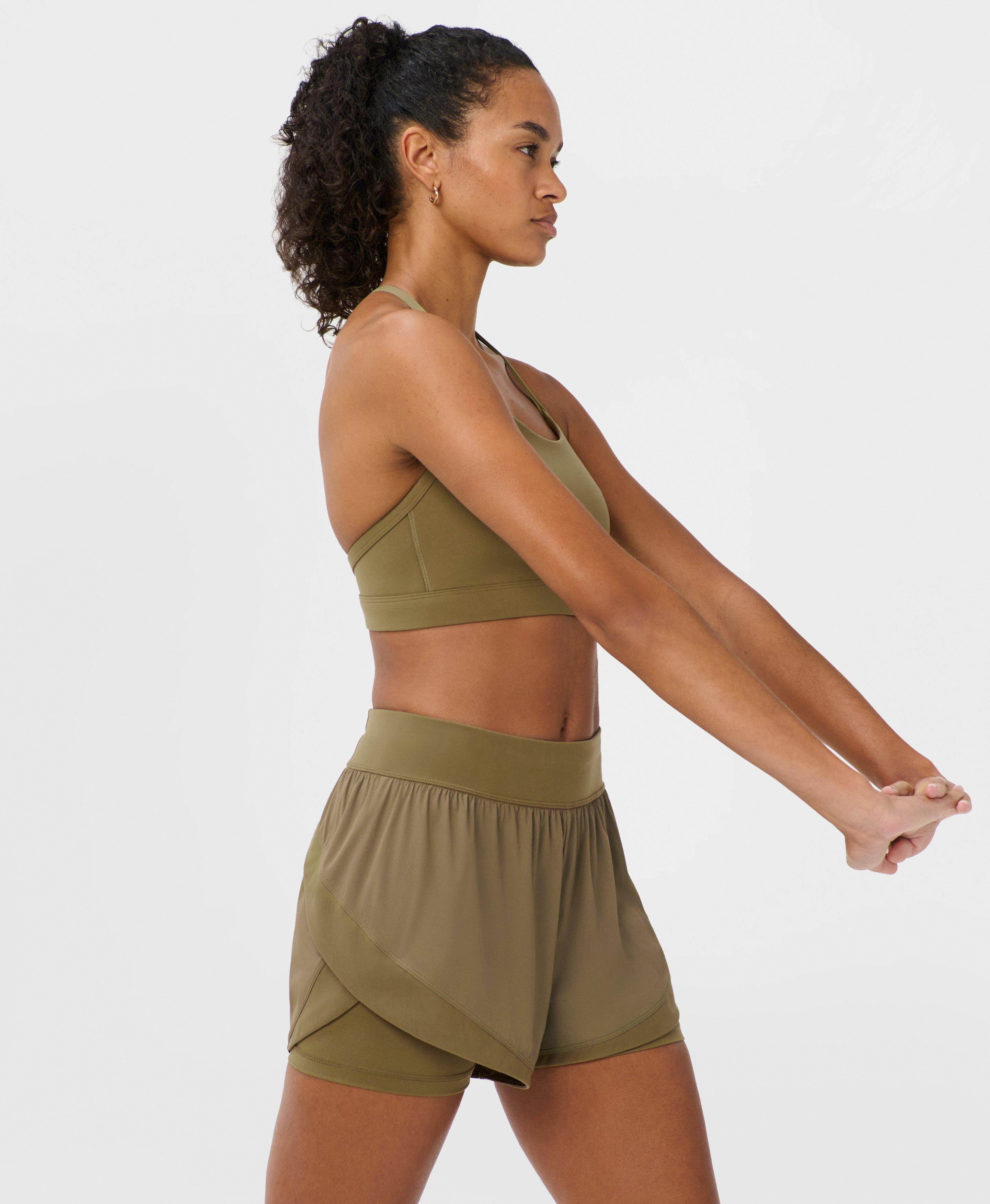 Tempo Run Shorts - Khaki Brown | Women's Shorts + Skorts | Sweaty Betty | Sweaty Betty UK