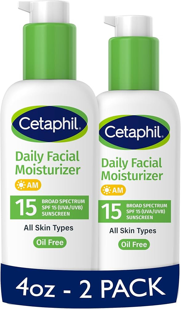 Cetaphil Daily Facial Moisturizer SPF 15, 4 Fl Oz, Gentle Facial Moisturizer for Dry to Normal Sk... | Amazon (US)