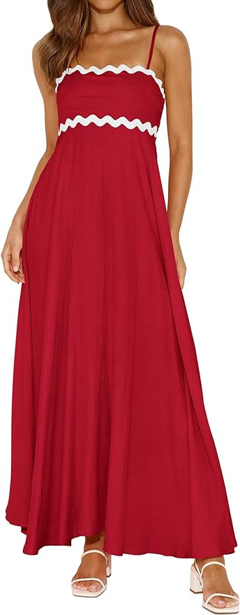 PRETTYGARDEN Womens Spaghetti Strap Maxi Dresses 2024 Summer Casual Sleeveless Smocked Boho A Lin... | Amazon (US)