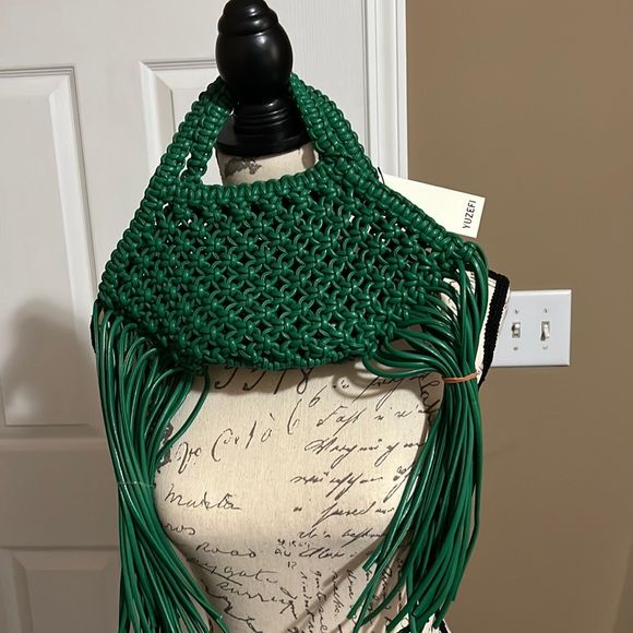 YUZEFI mini woven basket bag in the color apple | Poshmark