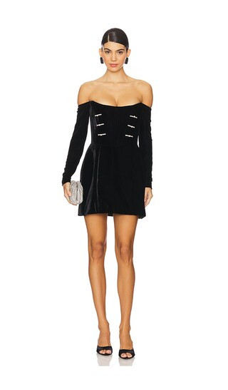 Viv Velvet Dress in Black | Revolve Clothing (Global)