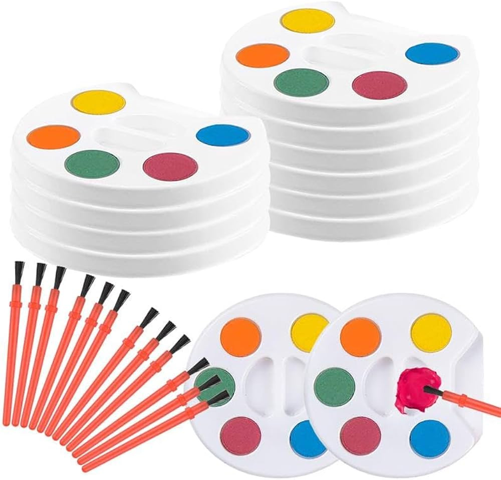 ArtCreativity Mini Paint Sets - Pack of 12 - Five Watercolors in Tray with Brush - Crafts, Suppli... | Amazon (US)