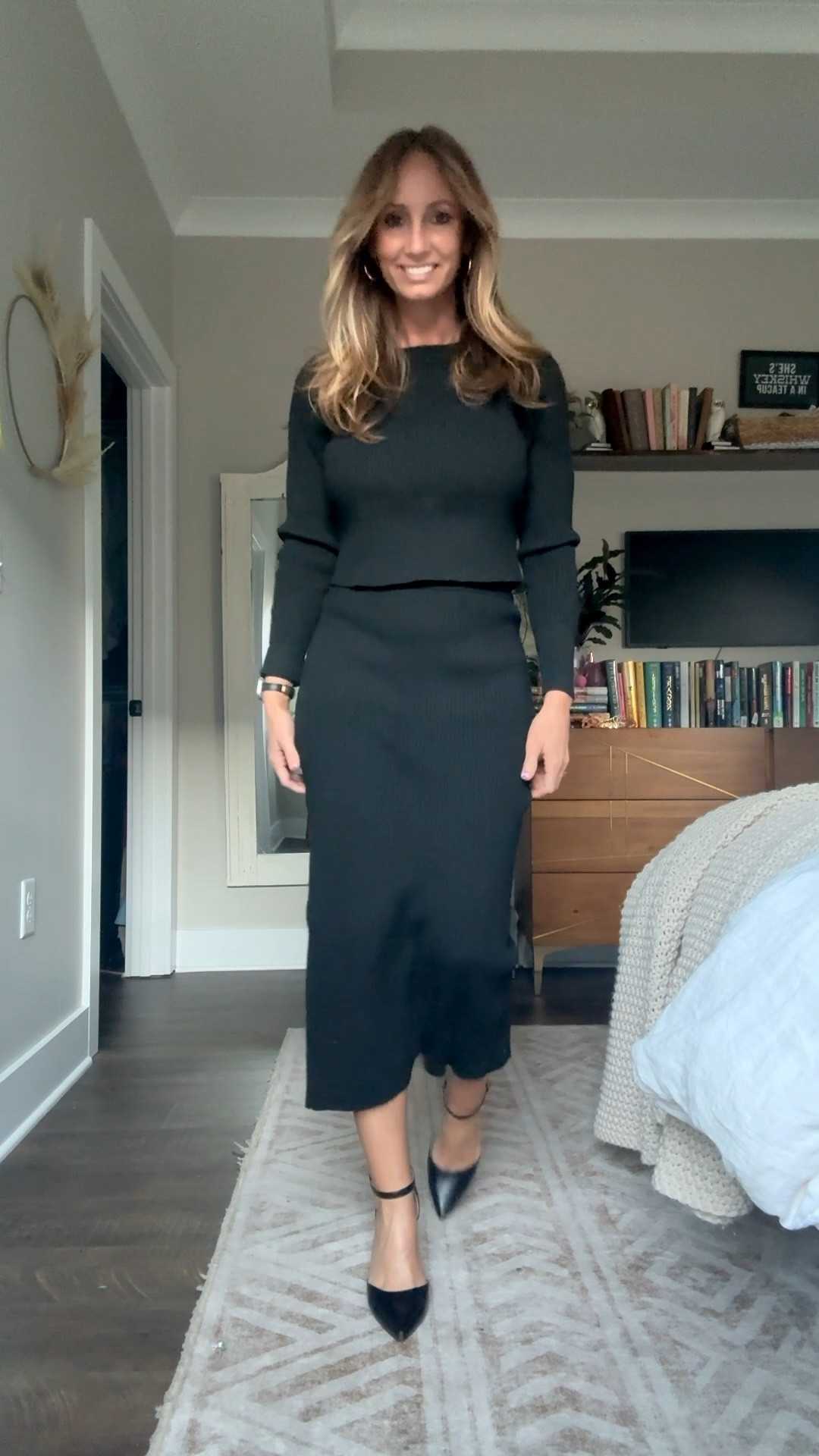 Daily business casual outfit for the office. 

Sweater/skirt combo: $54
Shoes: $48

5’3 | 125lbs | small TTS

#LTKootd #LTKFindsUnder100 #LTKWorkwear