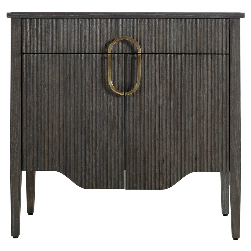 Darius Modern Classic Cerused Oak Ribbed Nightstand | Kathy Kuo Home