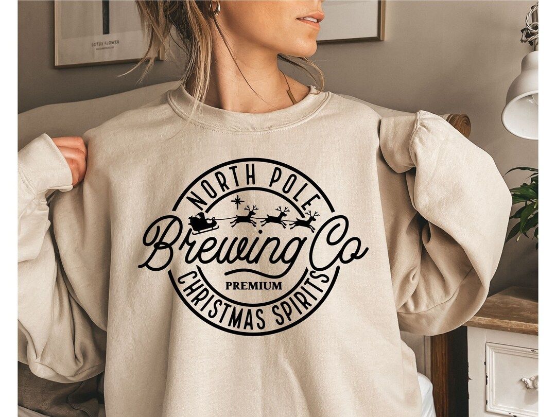 North Pole Brewing Co Sweatshirt Christmas Sweatshirt - Etsy | Etsy (US)