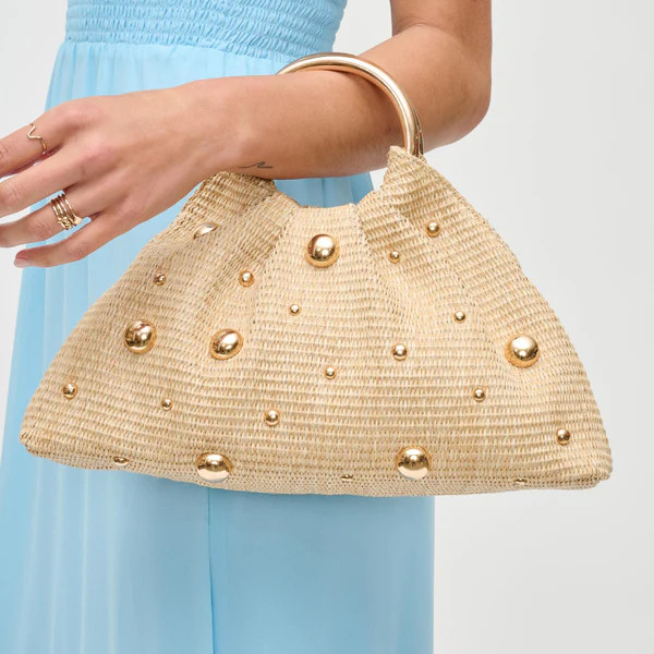 Harper - Straw Studded Evening Bag | Urban Expressions