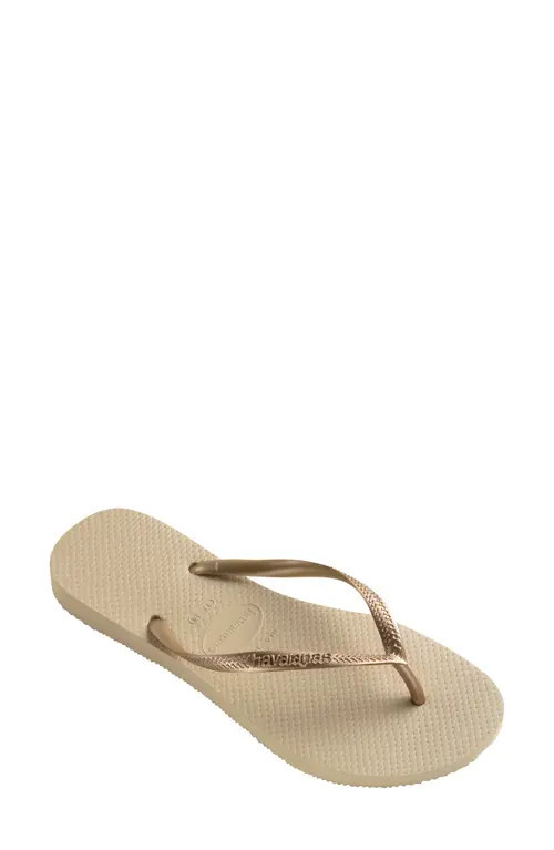 Havaianas Slim Flip Flop in Light Golden at Nordstrom, Size 5 | Nordstrom