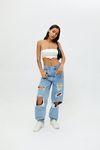 BDG High-Waisted Baggy Jean – Destroyed Light Wash | Urban Outfitters (US and RoW)