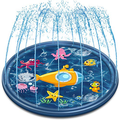 Outdoor Toys Splash Pad for Toddlers and Kids Adults Gifts, 68'' Outside Sprinkler Pool Water Toys f | Amazon (US)