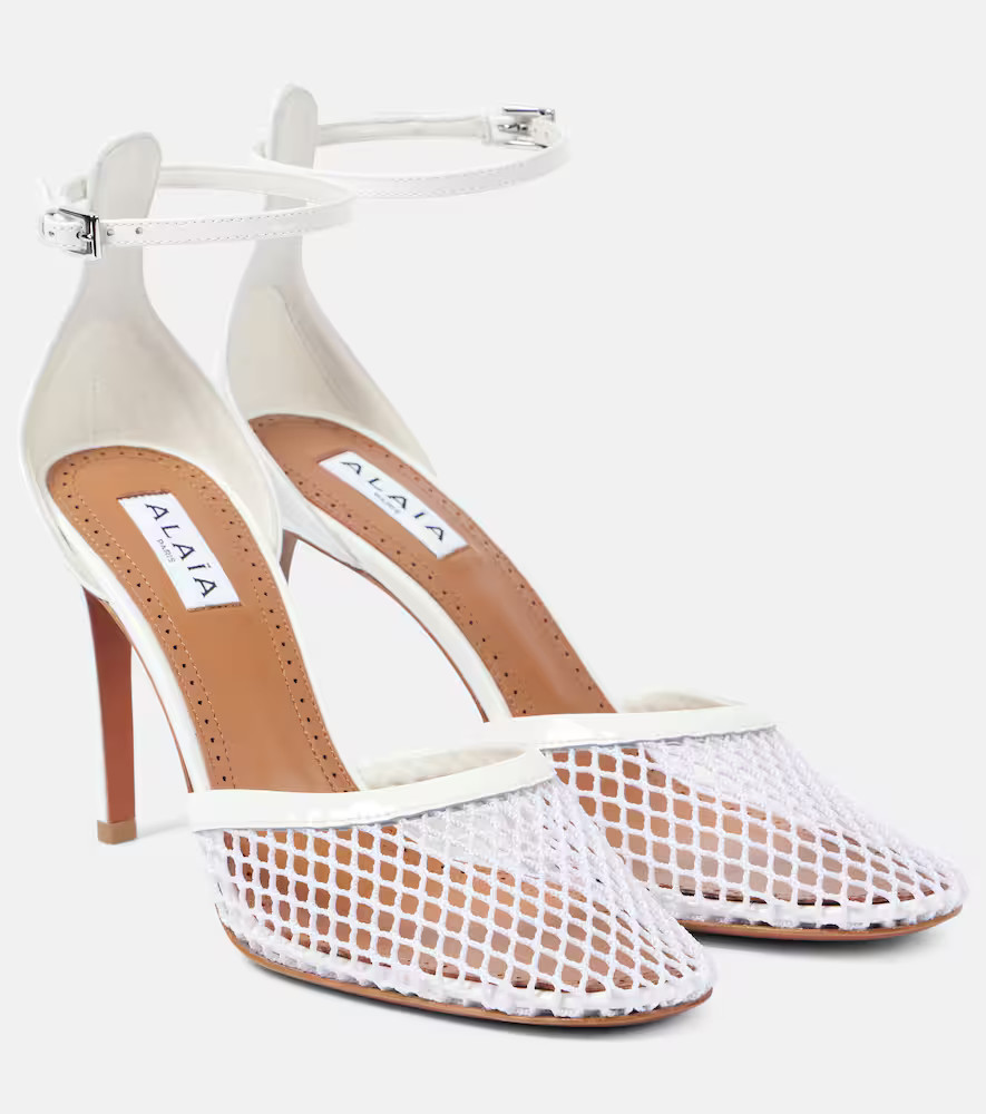 AlaÃ¯a Leather-trimmed mesh pumps | Mytheresa (INTL)