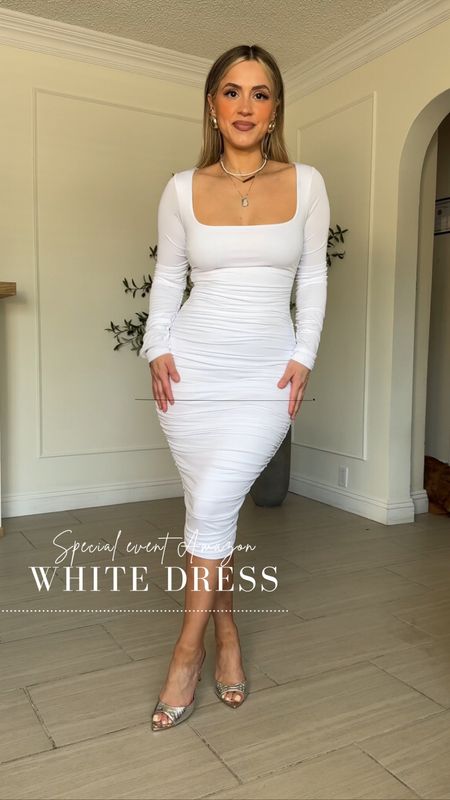 White dress for any special event! 

✔️ double lined ~ amazing stretch 
✔️ wearing small

#LTKfindsunder50 #LTKU #LTKstyletip