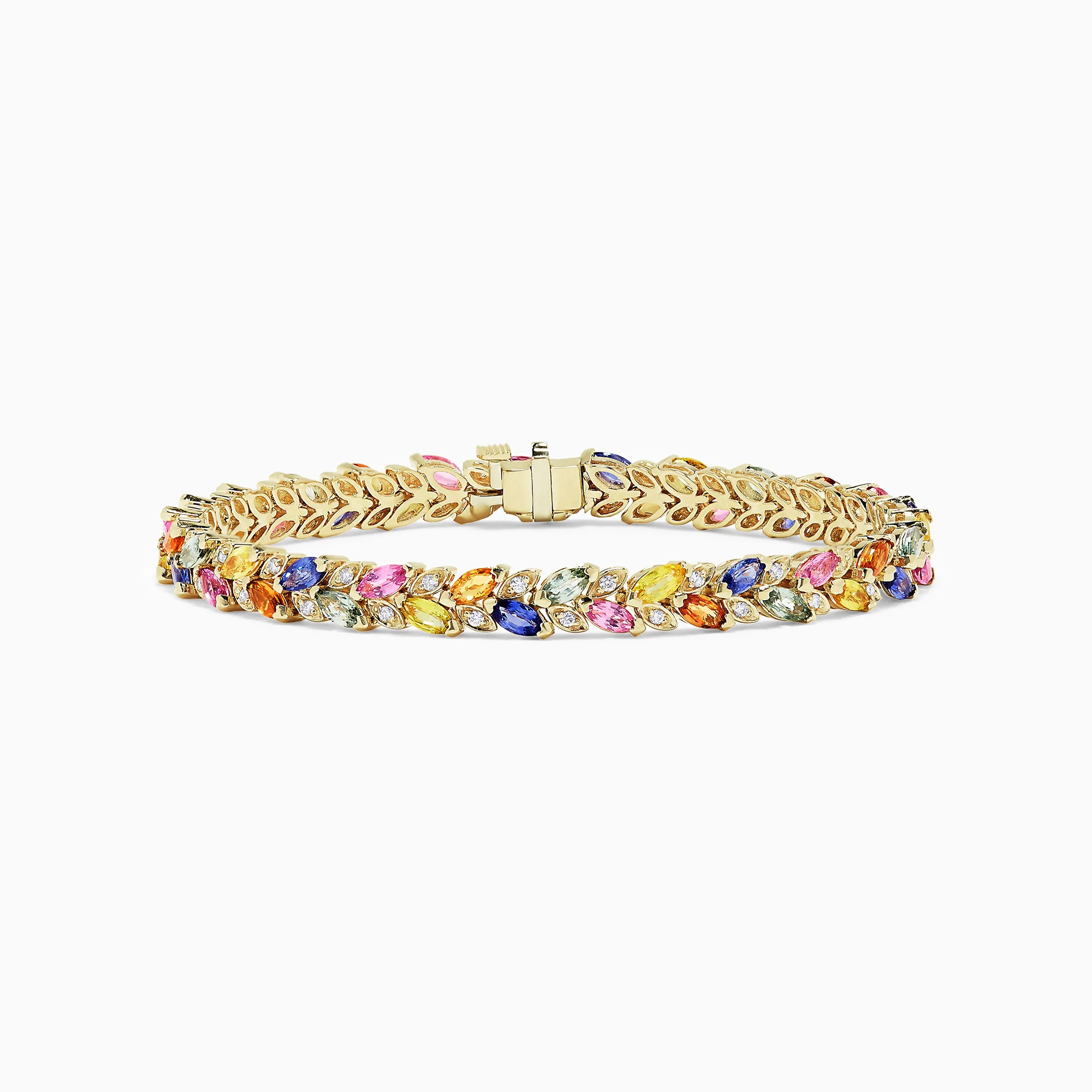 Watercolors 14K Gold Multi Sapphire & Diamond Bracelet, 11.09 TCW | Effy Jewelry