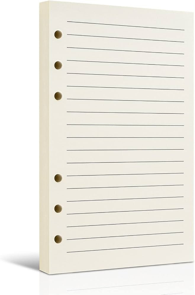 A6 Refillable Paper, A6 Line Refill Paper, A6 Binder Refills for 6-Ring Binders Planner Traveller... | Amazon (US)