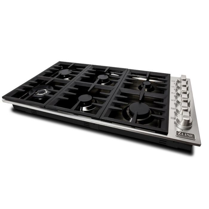 ZLINE 36 in. Dropin Cooktop with 6 Gas Burners and Black Porcelain Top (RC36-PBT) | Bed Bath & Beyond