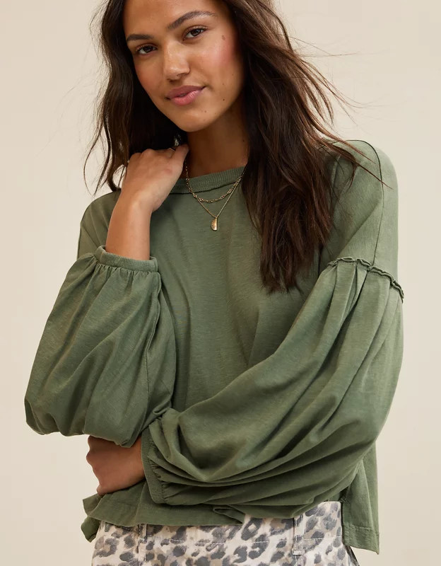 Aerie Slouchy Balloon Sleeve T-Shirt | Aerie