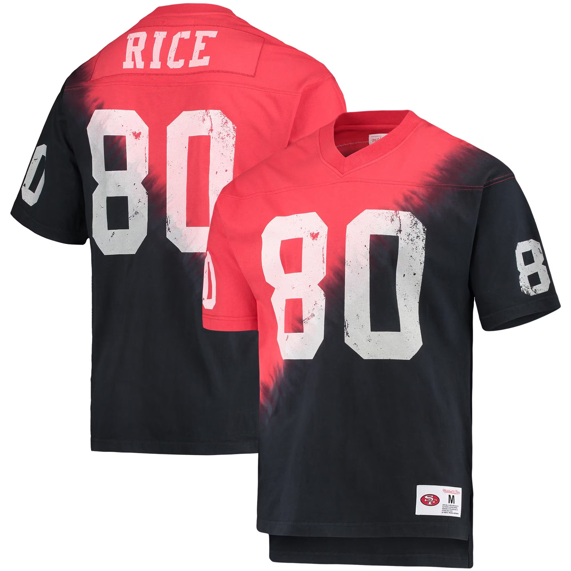 Jerry Rice San Francisco 49ers Mitchell & Ness Retired Player Name & Number Diagonal Tie-Dye V-Ne... | Fanatics