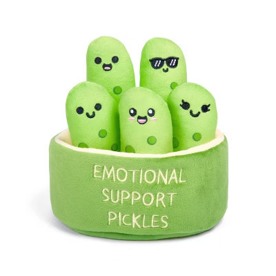 What Do You Meme? Emotional Support Pickles Stuffed Animal: Novelty Polyester Plush Toy, Food-Themed, 5"x6" | Target