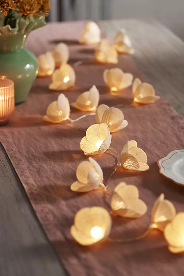 Flower String Lights in Beige at Terrain | Terrain