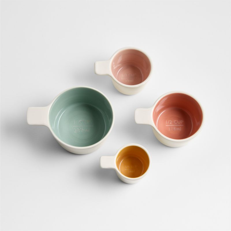 Bloom Ceramic Measuring Cups, Set of 4 | Crate & Barrel | Crate & Barrel