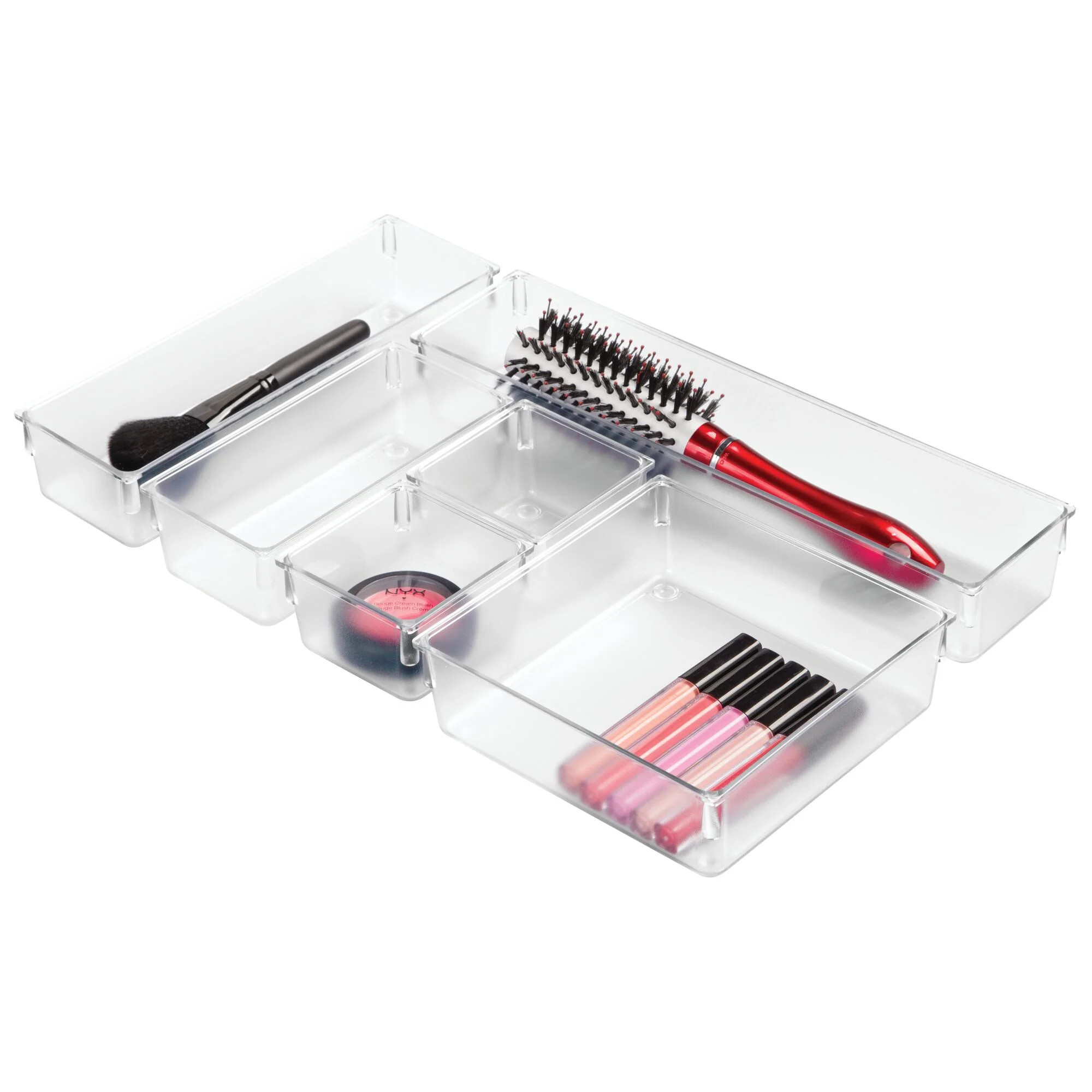 iDesign Plastic Drawer Organizer 6-Piece Set, Clear | Walmart (US)