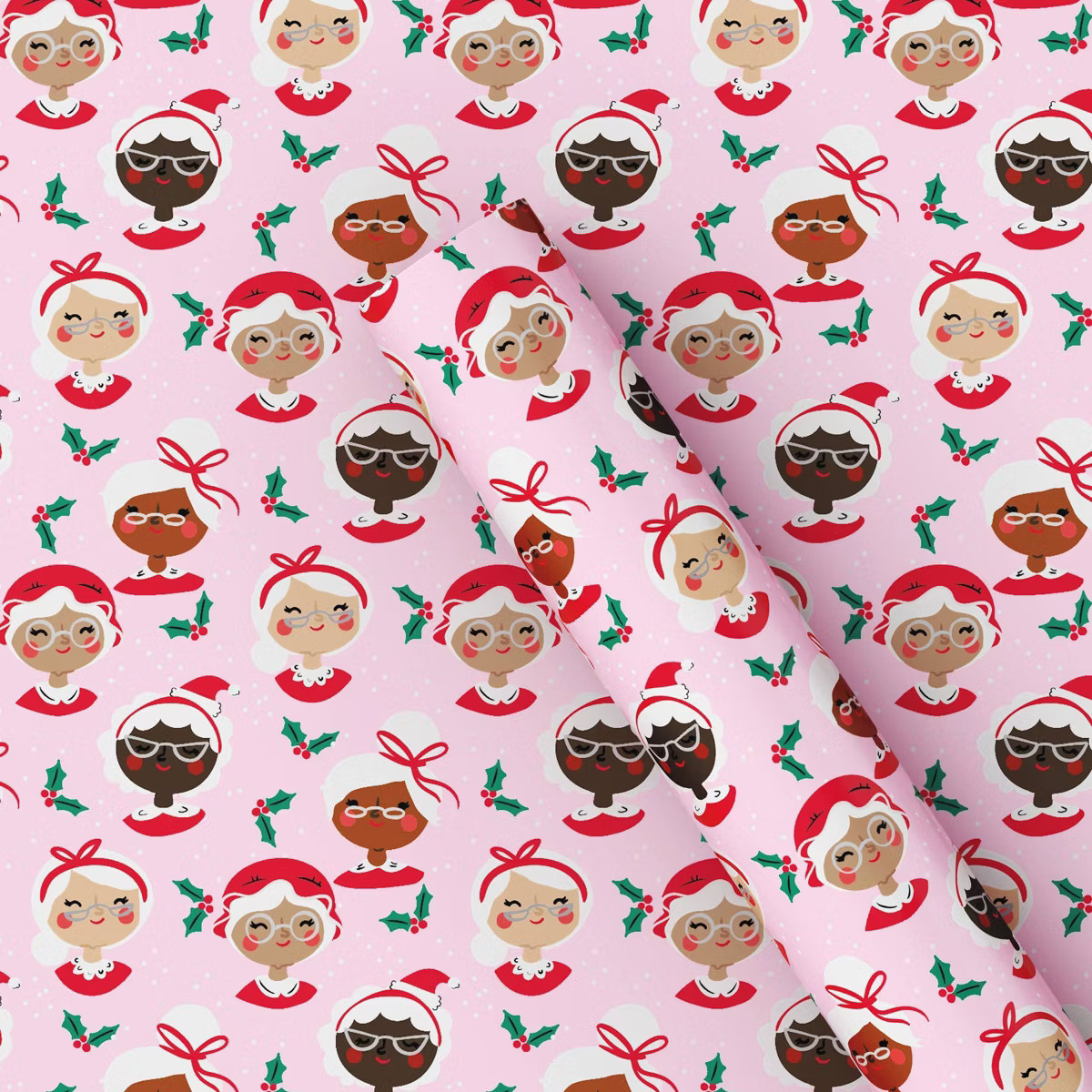 50 sq ft Mrs. Claus Christmas Gift Wrap Pink - Wondershop™​​​​​​​ | Target