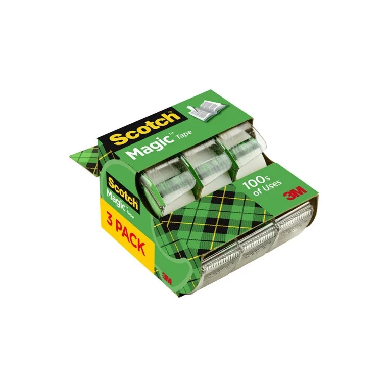 Scotch Magic Tape Dispenser, Clear, ¾ in. x 325 in., 3 Dispenser | Walmart (US)