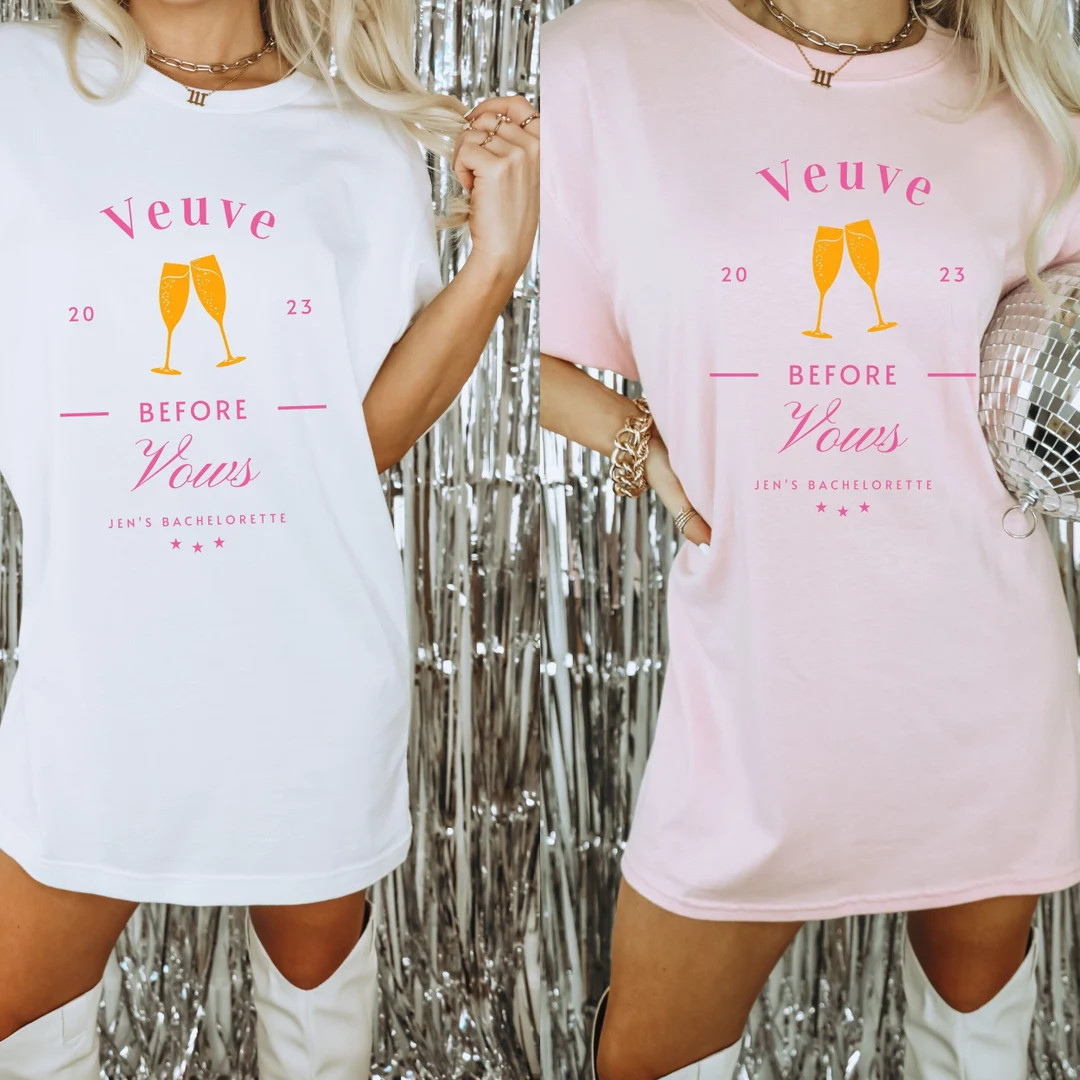 Veuve Before Vows, Veuve Bachelorette, Rendezveuve, Bachelorette Shirts, Bachelorette Party, Last... | Etsy (US)