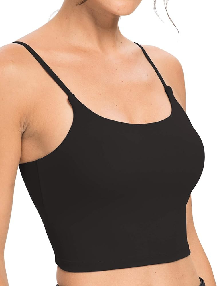 oyioyiyo Womens Padded Sports Bras Longline Medium Support Yoga Bra Workout Running Fitness Tank Top | Amazon (US)
