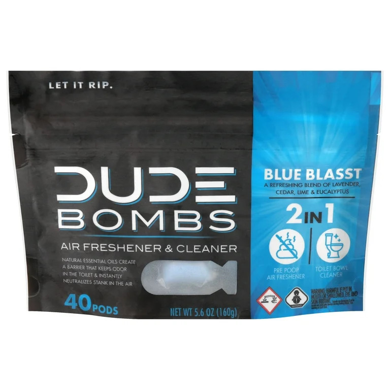 Dude Bombs 2 in 1 Pods Blue Blasst Air Freshener & Cleaner 40 Ea - Walmart.com | Walmart (US)