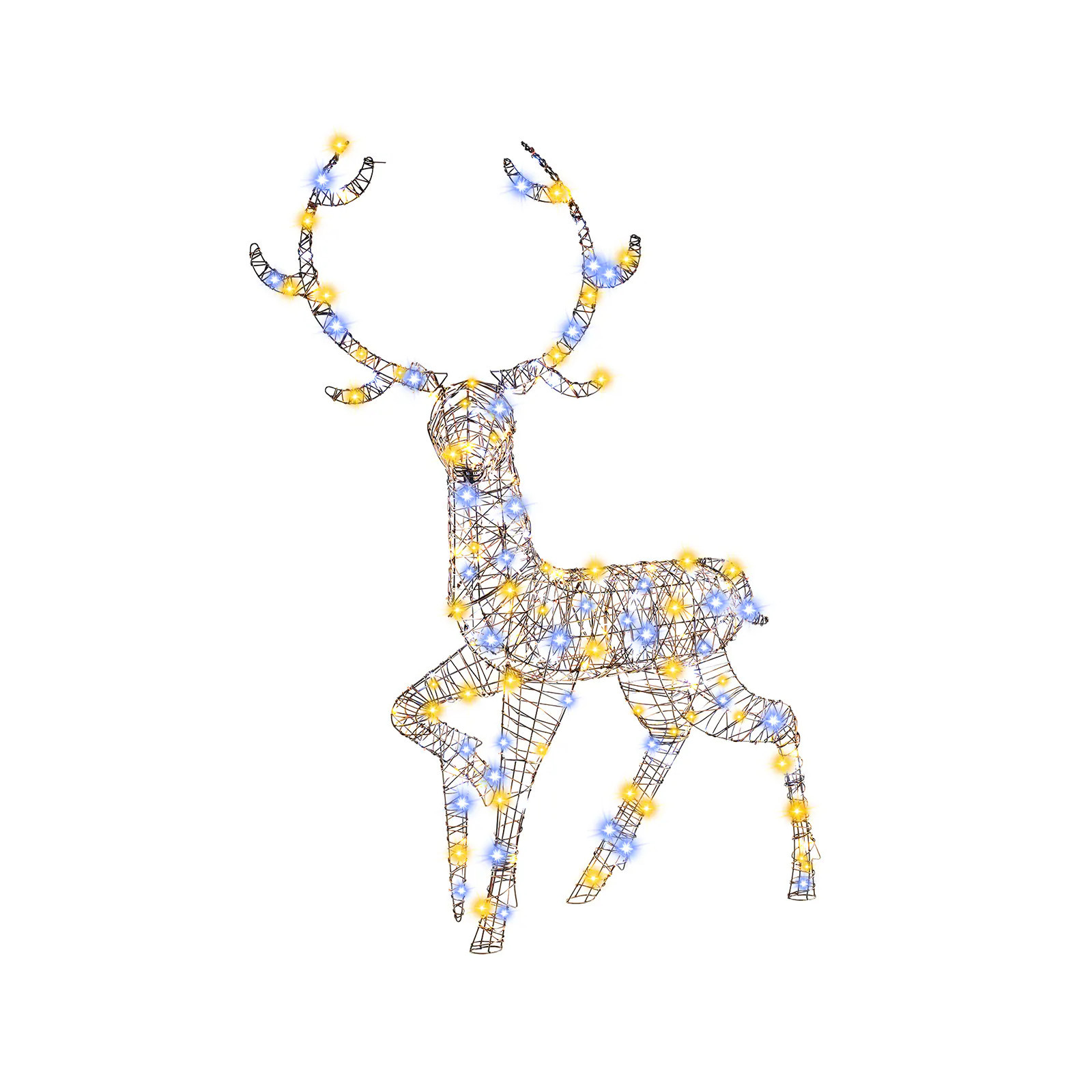 LIVIZA 55.2-in Freestanding Reindeer Yard decoration with White LED Lights in Brown | HYG24889US | Lowe's