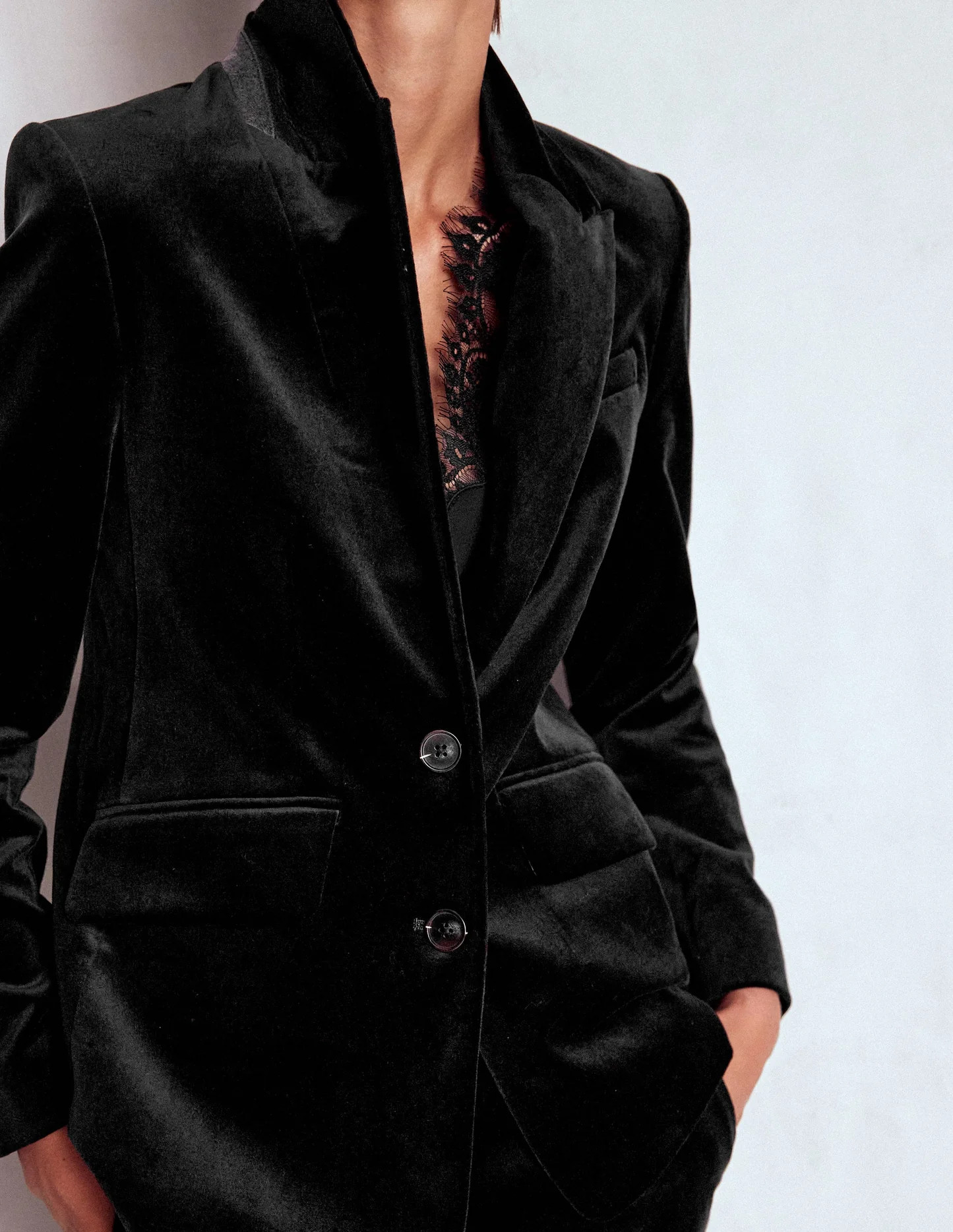 Stamford Velvet Blazer-Black | Boden (US)