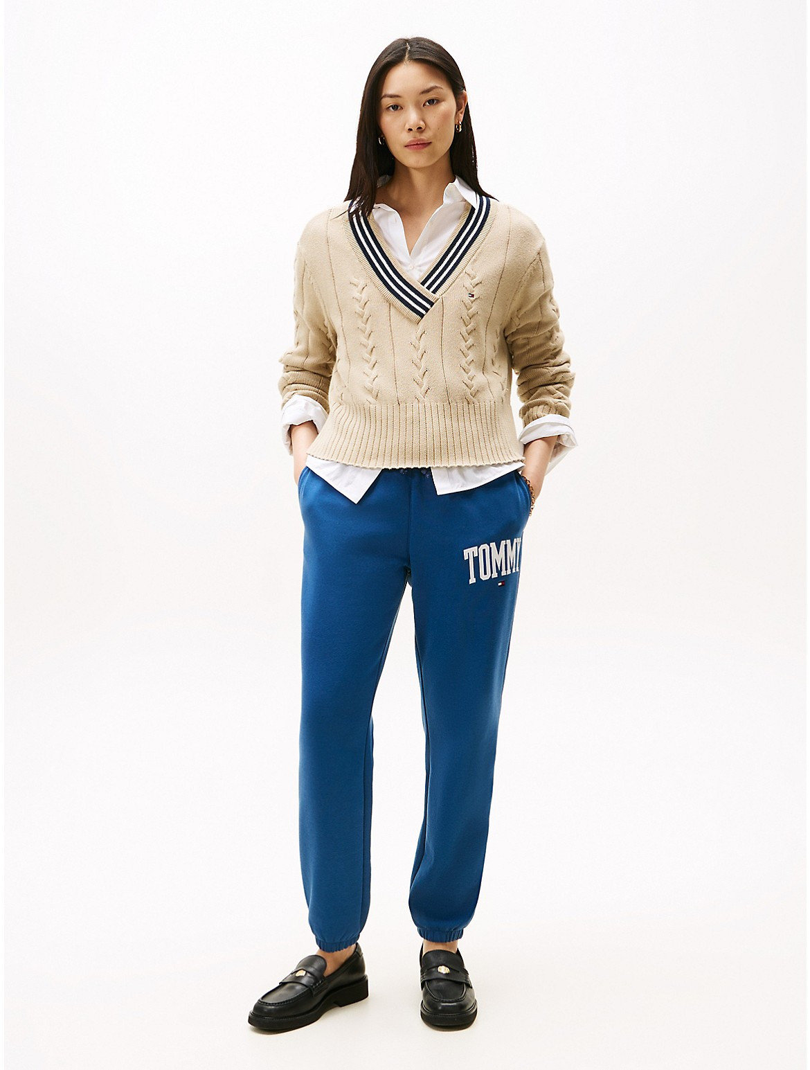Tommy Hilfiger Women's Varsity Tommy Logo Sweatpant - Blue - S | Tommy Hilfiger (US)