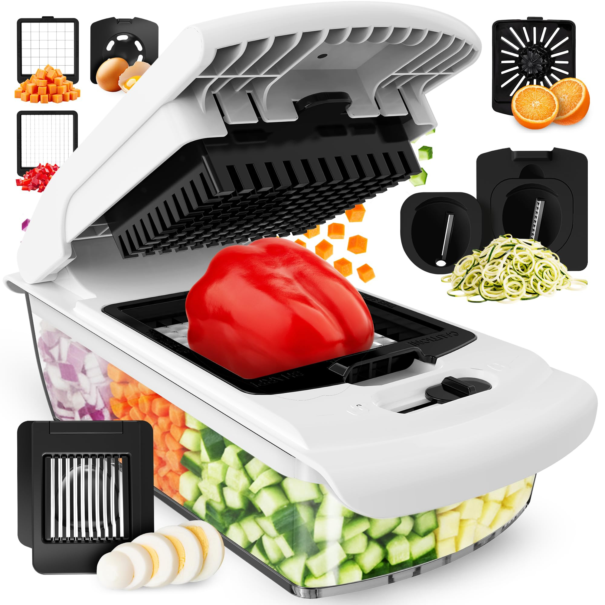 Fullstar Vegetable Chopper & Mandoline Slicer for Kitchen - Food Chopper with Container, Cheese G... | Amazon (US)