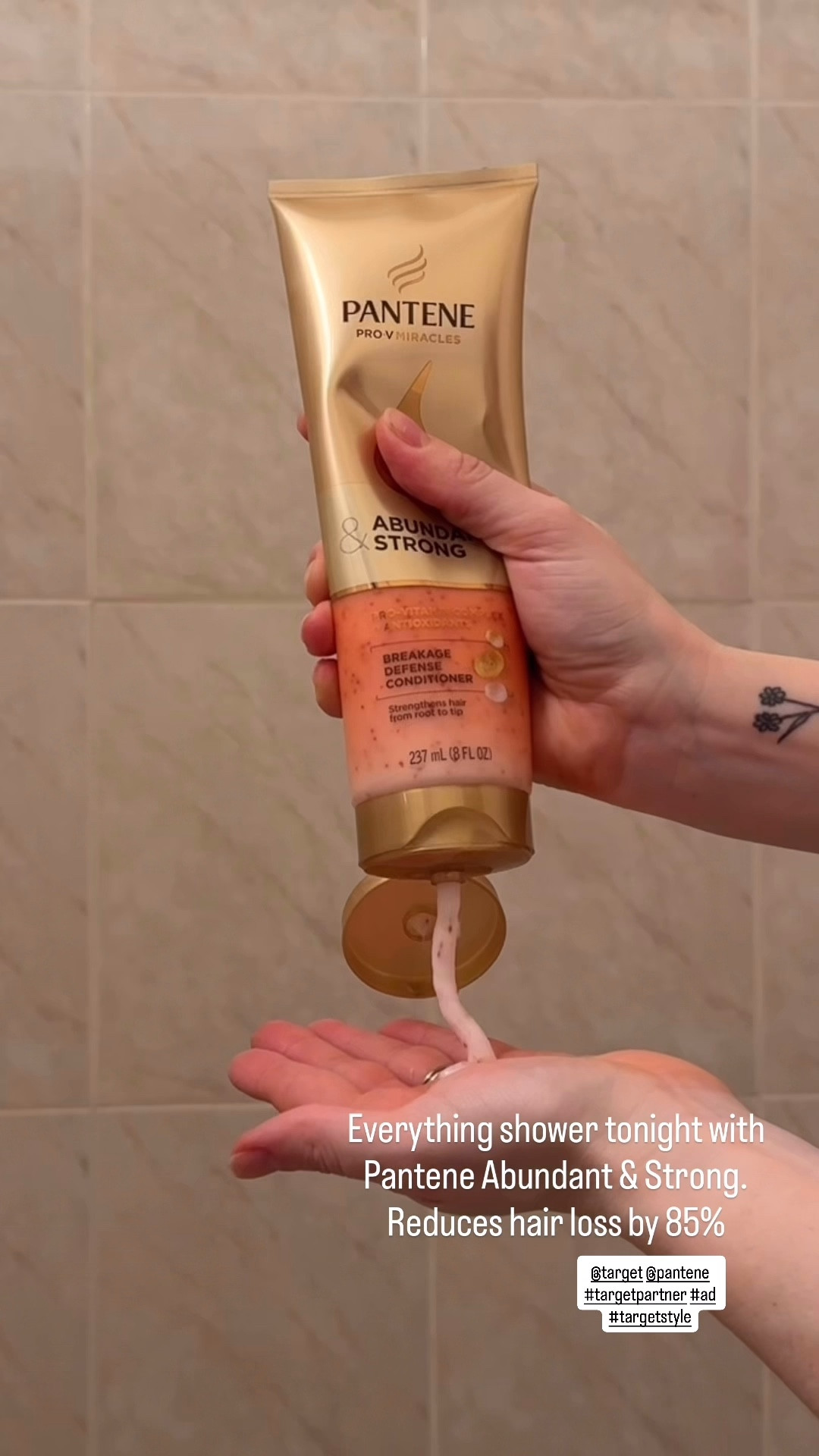 #ad Everything shower tonight with Pantene Abundant & Strong. Reduces hair loss by 85%  #targetpartner @pantene @target #targetstyle



#LTKBeauty #LTKselfcare