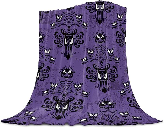 T&H XHome Flannel Fleece Bedding Blanket - 60"x80" Haunted Halloween Mansion - Grim Grinning Ghos... | Amazon (US)