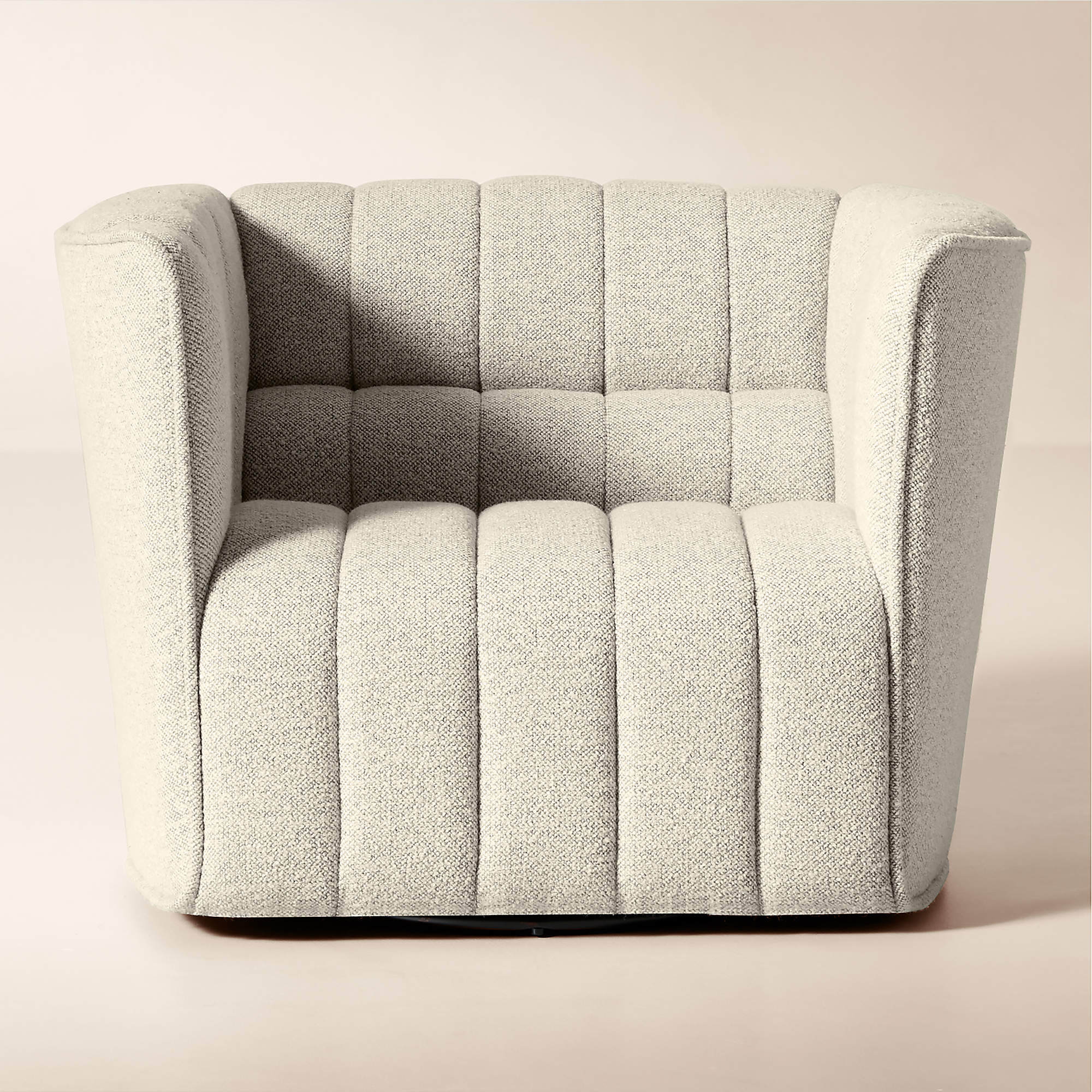 Ripple Ivory Performance Boucle Swivel Chair by Steen Østergaard | CB2 | CB2