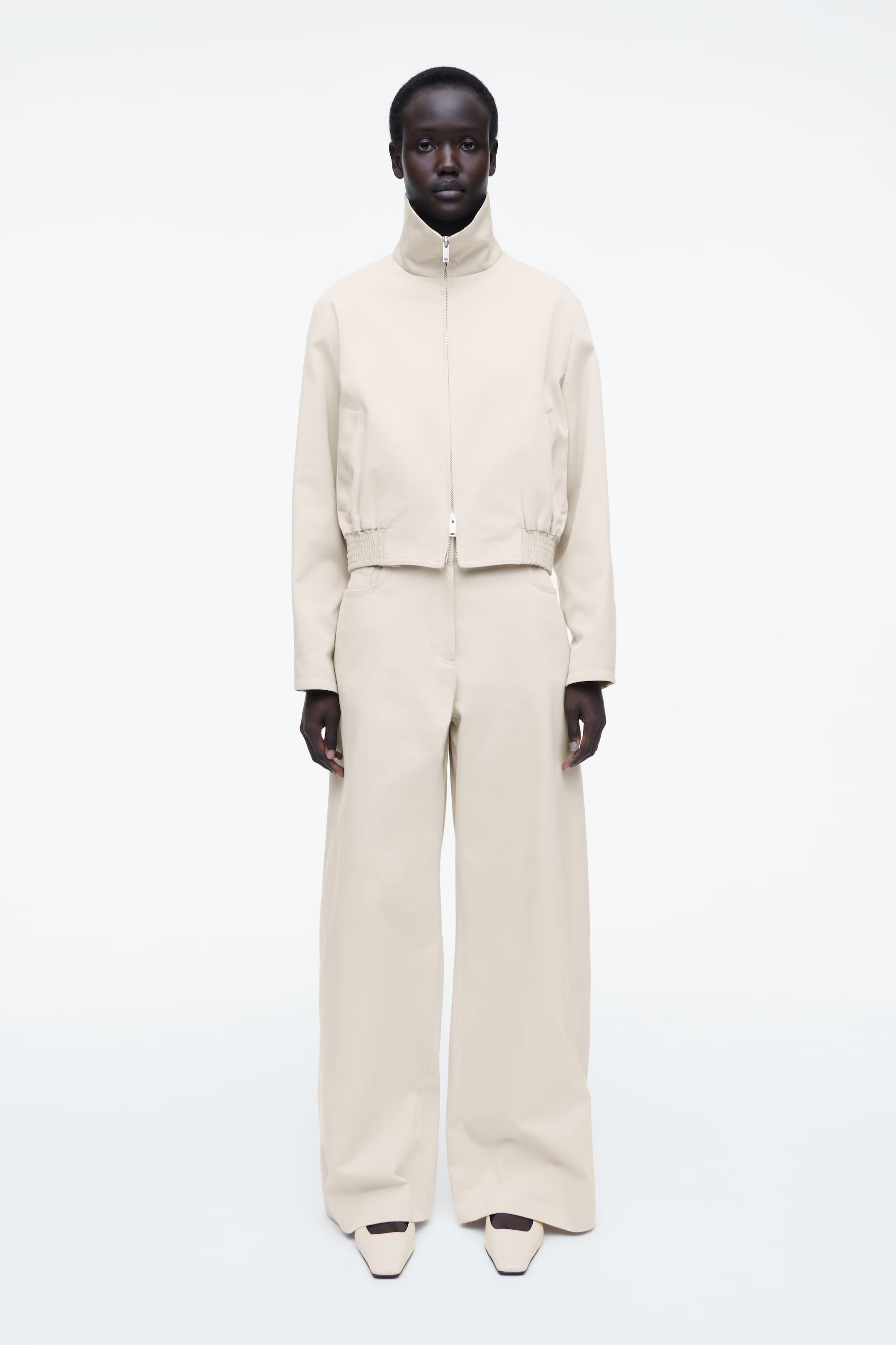 WIDE-LEG COTTON TROUSERS - LIGHT BEIGE | COS | COS UK