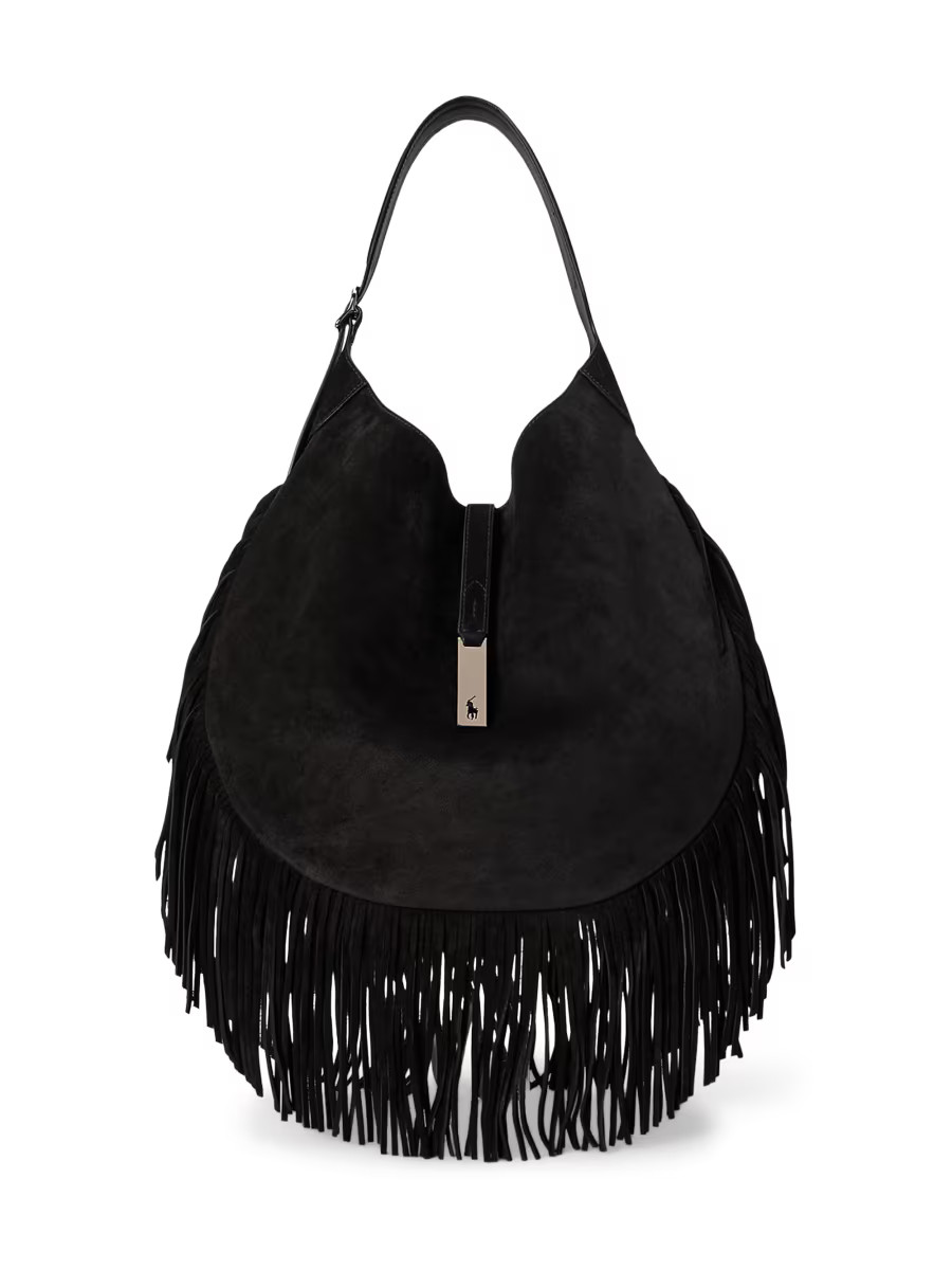 Large Polo ID Fringed Suede Shoulder Bag | Saks Fifth Avenue