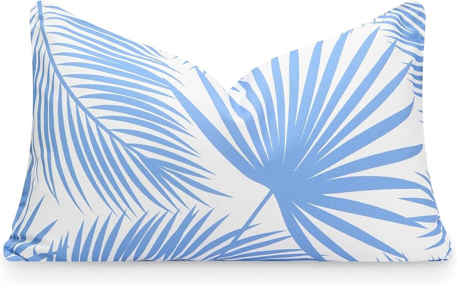 Hofdeco Premium Coastal Patio Indoor Outdoor Lumbar Pillow Cover Only, 12"x20" Water Repellent fo... | Amazon (US)