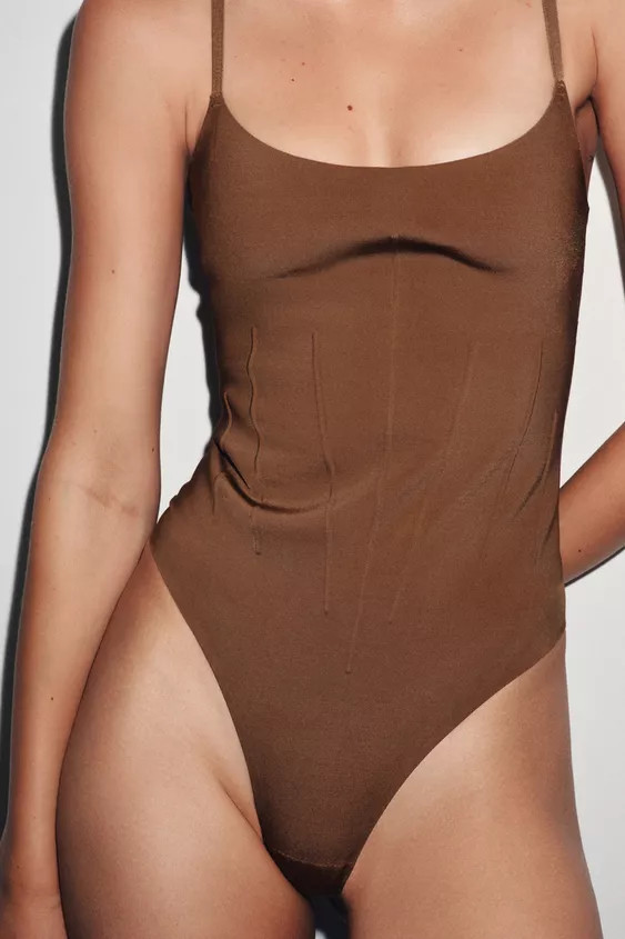 POLYAMIDE BLEND SHAPING BODYSUIT | Zara US