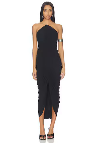 Alexander Wang Structured Bodice Midi Dress in Black from Revolve.com | Revolve Clothing (Global)
