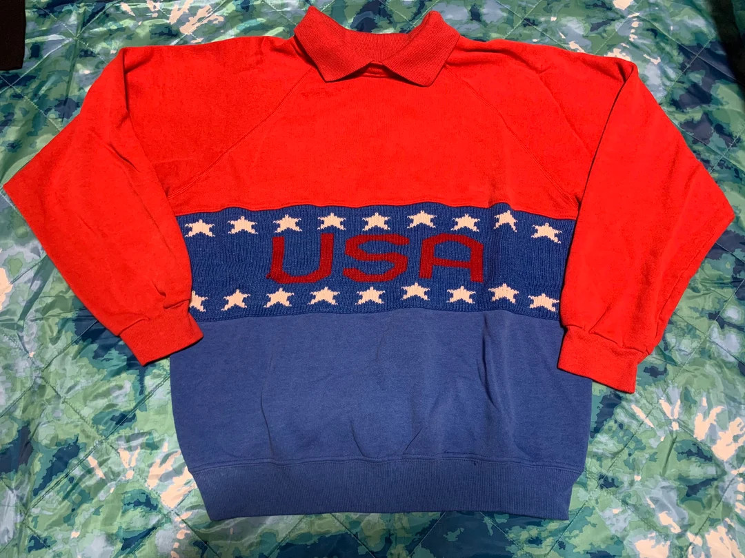 USA Red & Blue Sweatshirt | Etsy (US)