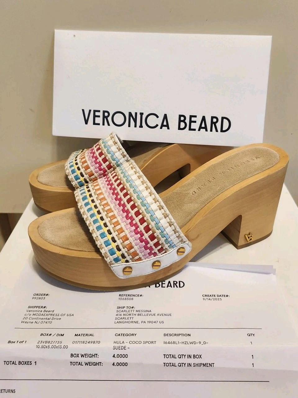 Veronica Beard Hannalee Woven Vamp w/Gold Studs Mules Sz.6.5 Ret.$330 w/Dustbag | eBay US