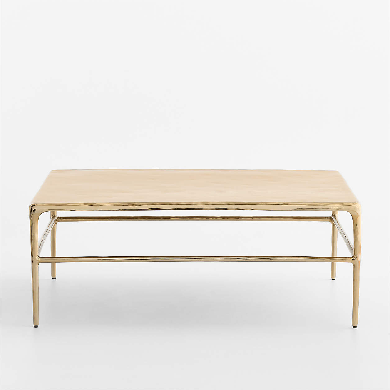 Alira Polished Brass Cast Aluminum 40" Square Coffee Table | Crate & Barrel | Crate & Barrel