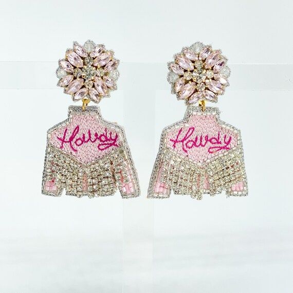 Pink Howdy Western Jacket Earrings Western Accessories | Etsy | Etsy (US)
