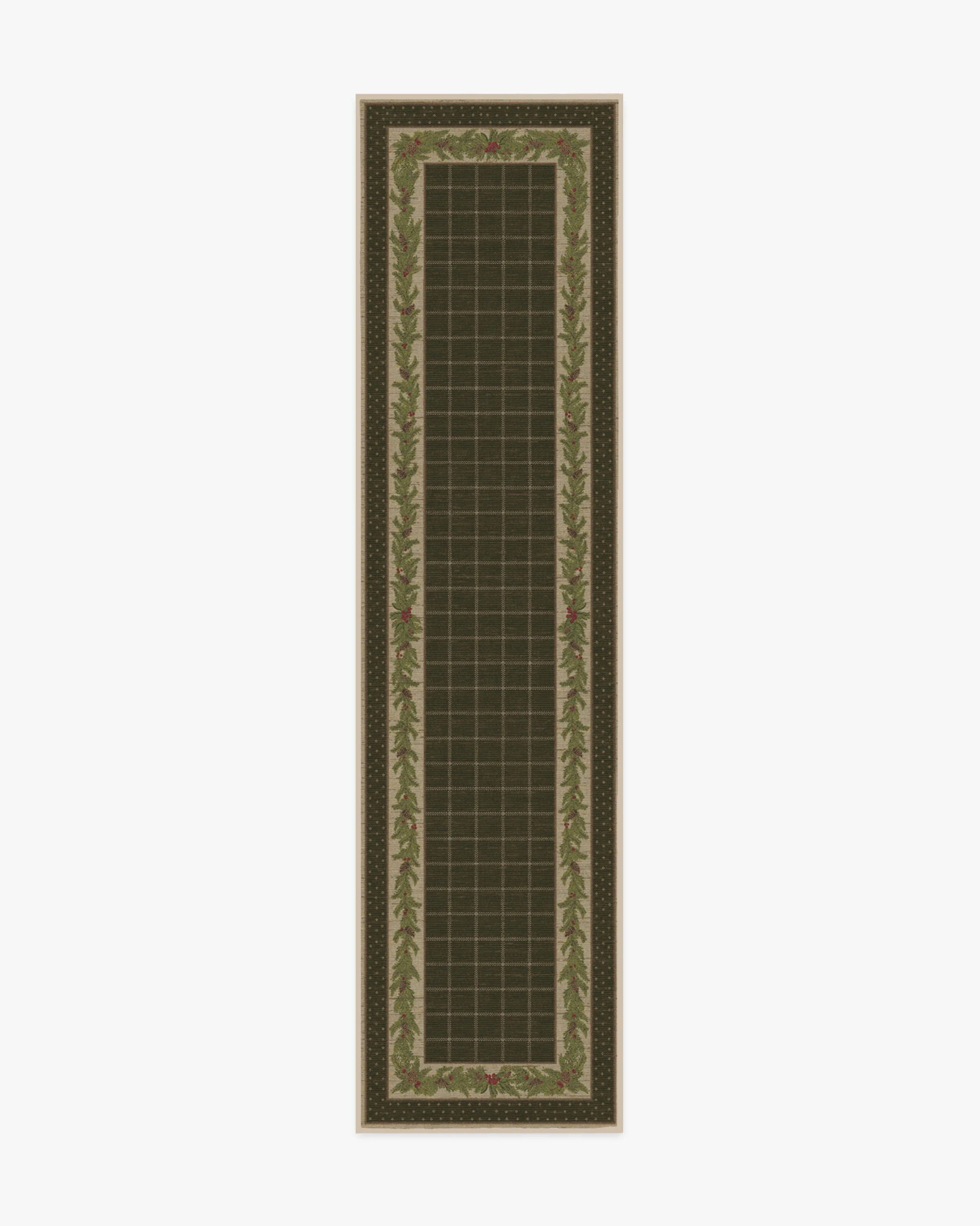 Pine Border Dark Olive Rug | Ruggable