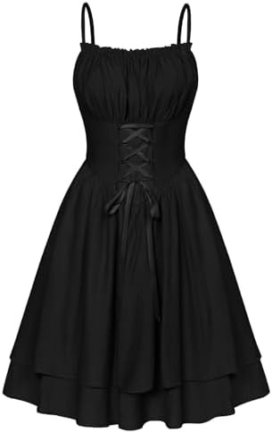 Scarlet Darkness Corset Mini Dress for Women Teens Fairy Chiffon Sundress Graduation Dresses | Amazon (US)