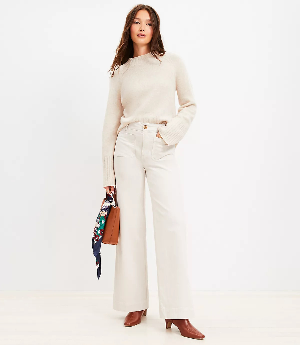 Palmer Wide Leg Pants in Brushed Corduroy | LOFT